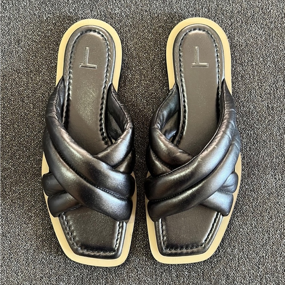 Lafayette 148 New York Donne Slide metallic charcoal.